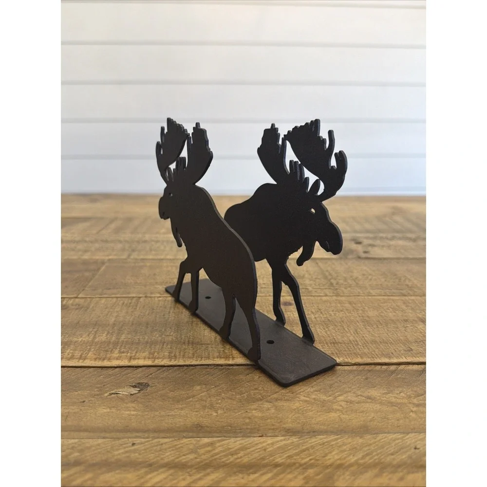 Moose Metal Black Napkin Holder Rustic Cabin Core